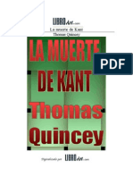 Quincey, Thomas de - La Muerte de Kant