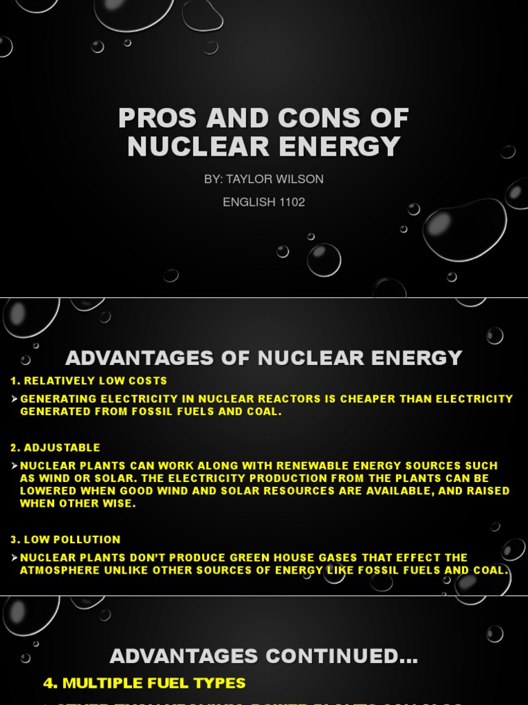 Pros and Cons of Nuclear Energy | PDF | Home & Garden | Science ...