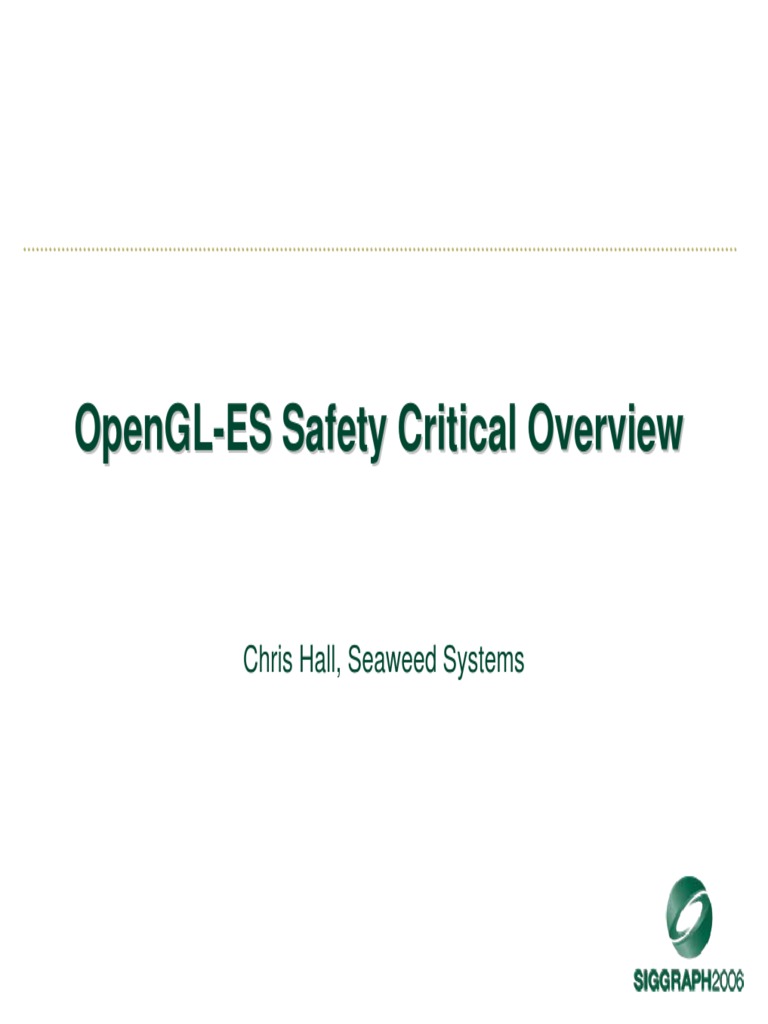 04 OpenGL ES SC Overview | PDF | Software | Computer Engineering