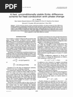 A Fast, Unconditionally Stable Finite-Difference Scheme For Heat Conduction With Phase Change