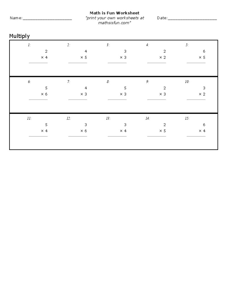 Math Is Fun Worksheet | PDF | Teaching Methods & Materials | Home & Garden