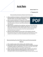 Acid Rain: Demonstrating Emissions-Based Acid Production