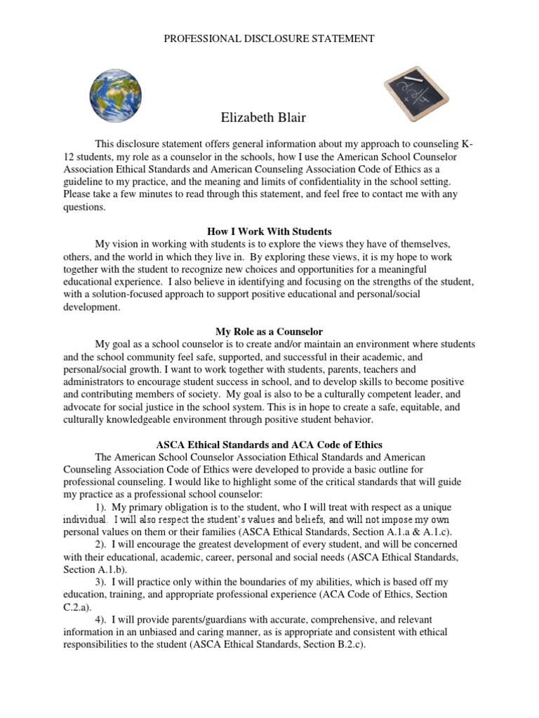 Mental health counselor personal statement picture