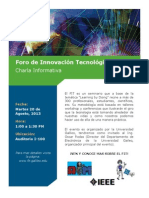 Foro de Innovación Tecnológica - FIT-: Charla Informativa