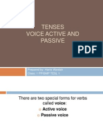 Tenses Voice Active and Passive: Prepared By: Hanis Wardah Class: 1 Ppismp Tesl 1