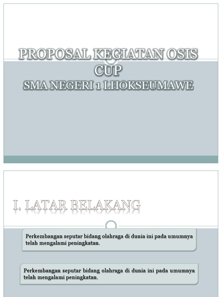 Contoh Proposal Kegiatan Osis Cup