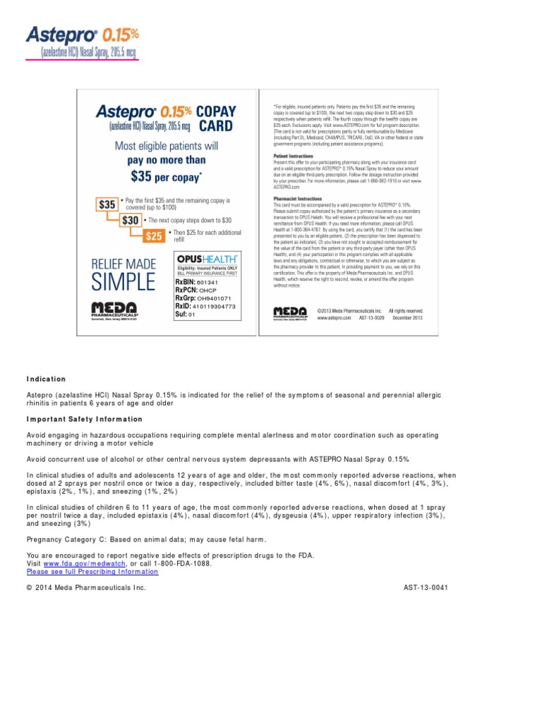 Astepro Dosage Guide : Azelastine Nasal (Astelin) – DKRISP