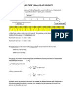 Using A Ticker Timer Tape To Calculate Velocity