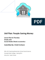 Unit Plan: People Saving Money: Submitted By: Christi Schlack