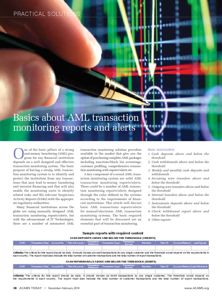 AML Transaction Monitoring Basics | PDF | Debits And Credits | Money ...