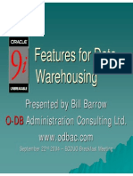 9 i for Data Warehousing