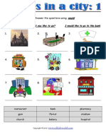 Places in A City 1 Using Would Worksheet