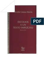 Nicolas Gomez Davila Escolios a Un Texto Implicito