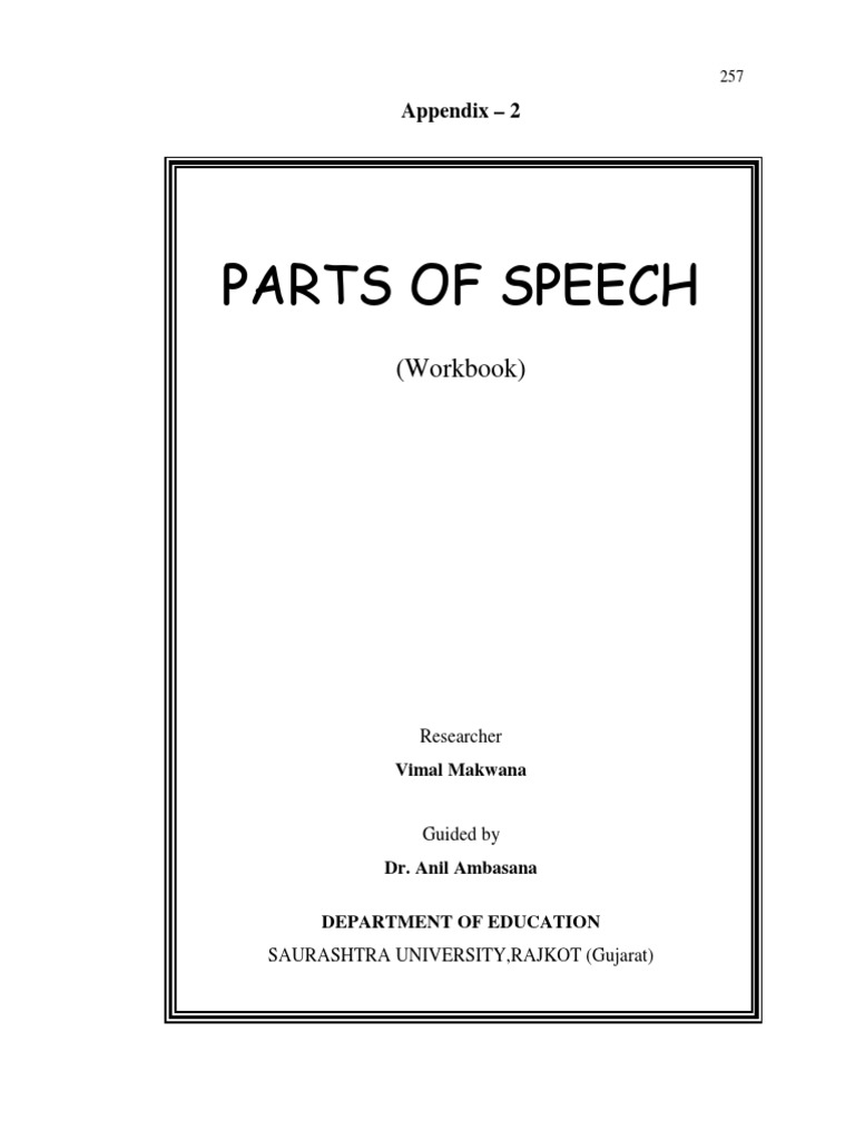 Grammar Part Of Speech Pdf Adverb Adjective