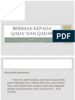 Beriman Kepada Qada' Dan Qadar