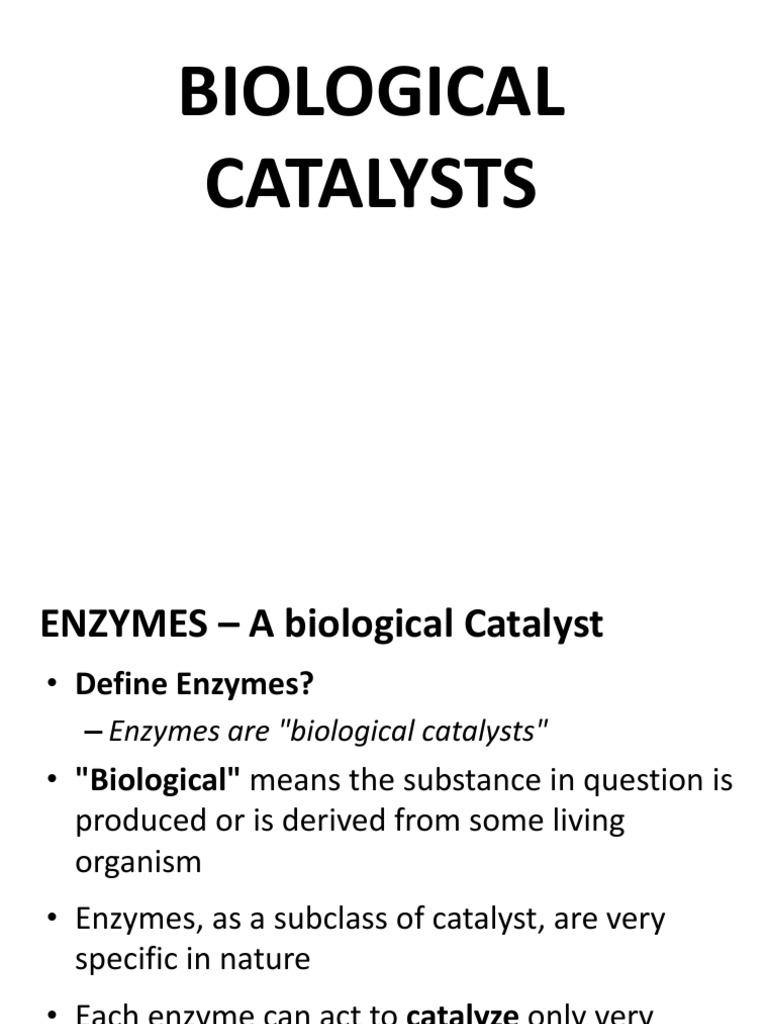 Biological Catalysts | PDF | Hydrolysis | Enzyme