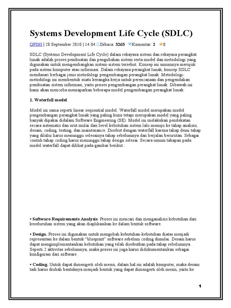 Systems Development Life Cycle | PDF | Software Development Process