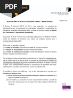 Novo Sistema de Registo Dos Exportadores e Importadores