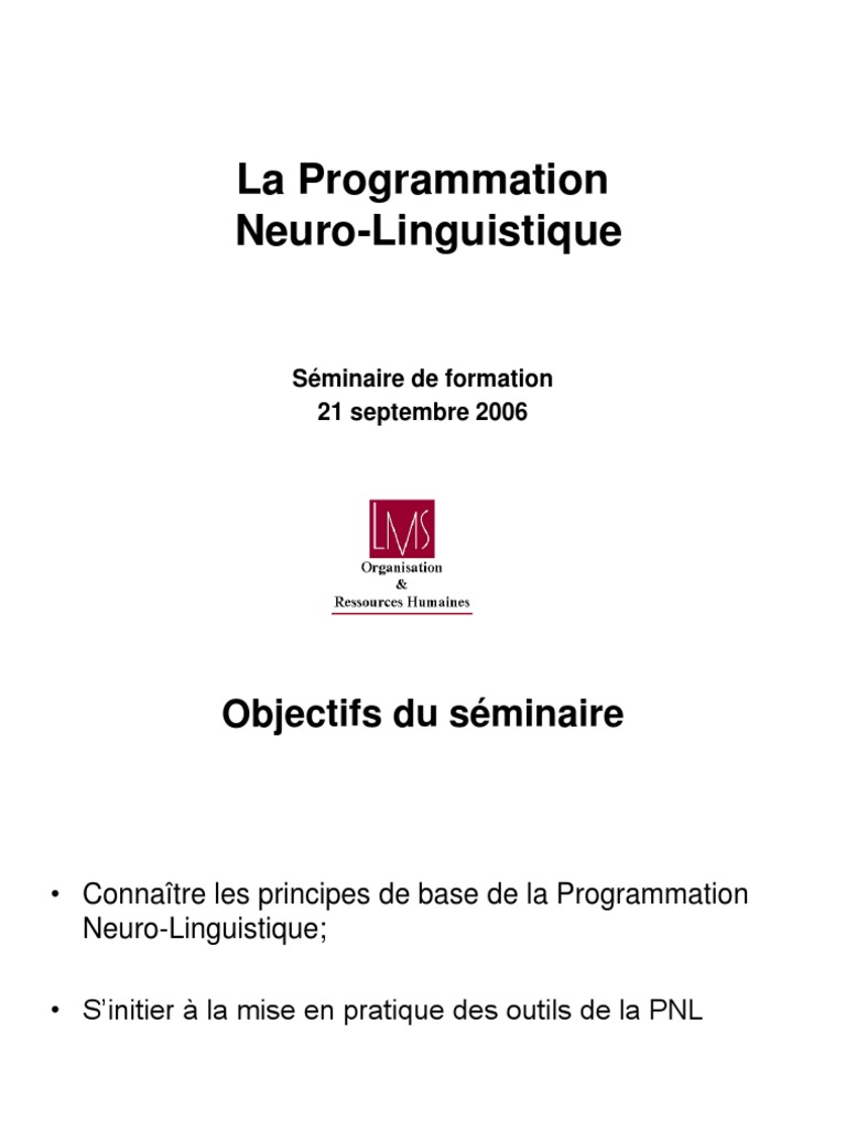 Introduction à la Programmation NeuroLinguistique PDF — free download