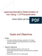 Spectrophotometric Determination of Iron Using 1,10-Phenanthroline