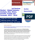 Wearable Medical Devices Market - Global Industry Analysis, Size, Share, Growth, Trends and Forecast, 2013 - 2019