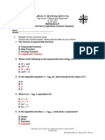 Ateneo de Zamboanga University: D. Logarithmic Function