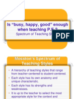 Mosston's Spectrum of Teaching Styles