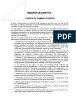 Memoria Mantenimiento Caminos Rurales PDF