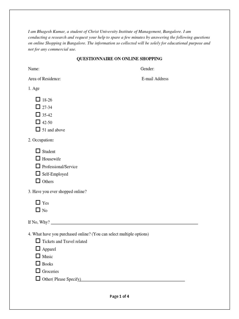 Online dissertation questionnaire