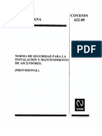 622-1989 Norma de Seguridad Mantenimiento Ascensores