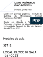 Polímeros Aula Nº 01 2014.1