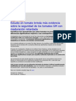 Estudio en Tomate Brinda Más Evidencia Sobre La Seguridad de Los Tomates GM Con Maduración Retardada PDF