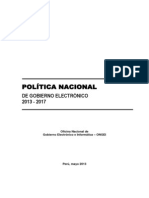 Política Nacional de Gobierno Electronico 2013 2017