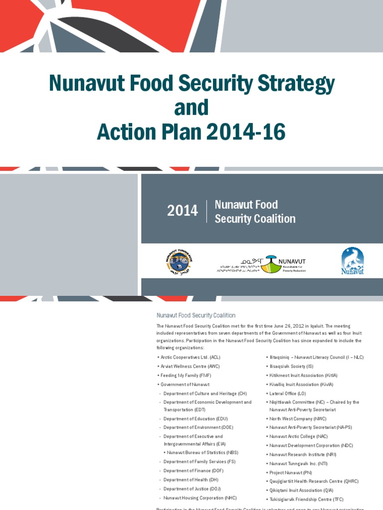 Nunavut Food Security Strategy 2014-16 | PDF | Food Security | Inuit