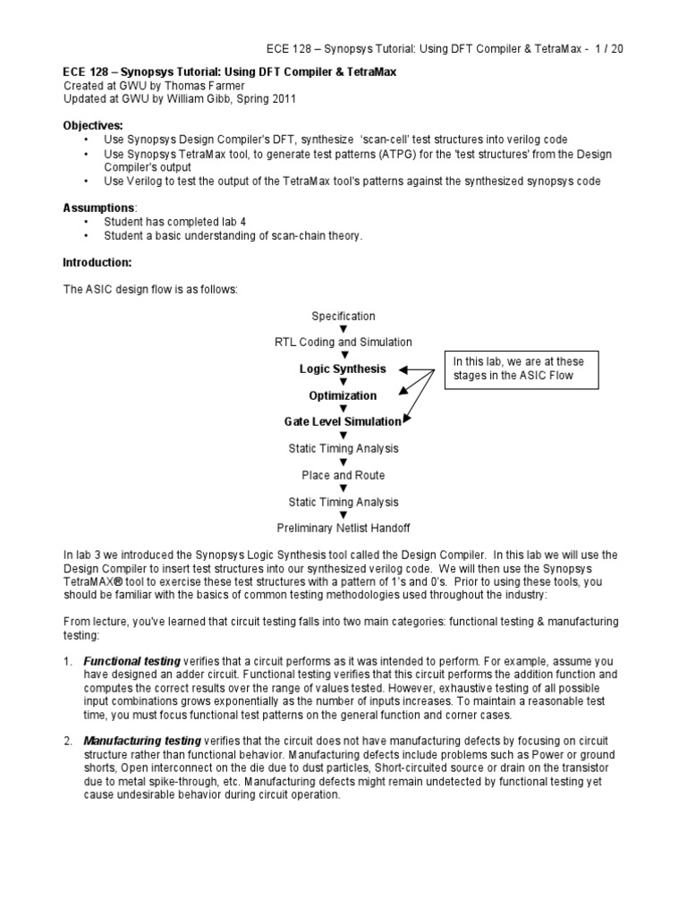 Lab5 Synopsys Tetramax DFT | PDF | Technology & Engineering