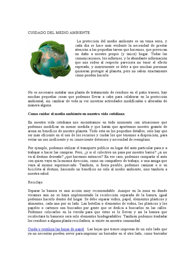 Cuidado Del Medio Ambiente | PDF | Residuos | Unión Europea