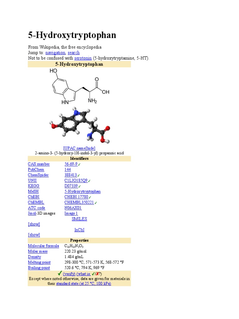 5 HTP PDF Tryptophan Antidepressant