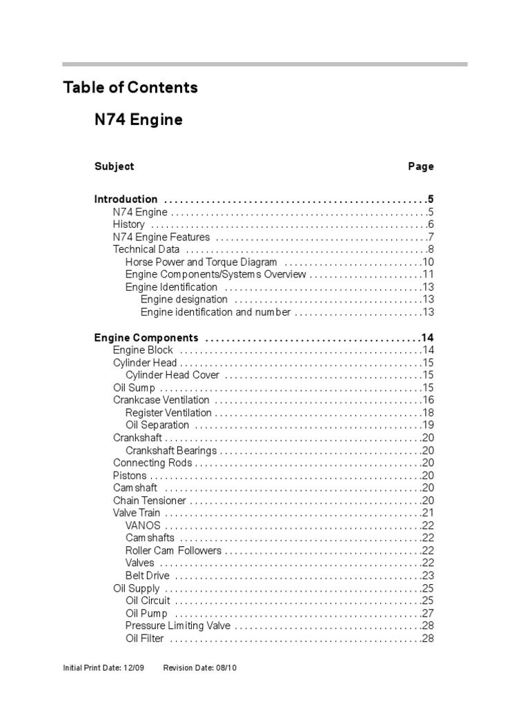 BMW N74 V12 Engine Overview | PDF | Turbocharger | Internal Combustion ...