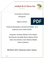 Situación Demográfica y Epidemiológica Del Municipio Dee San Andrés Paxtlán, Oaxaca 2013