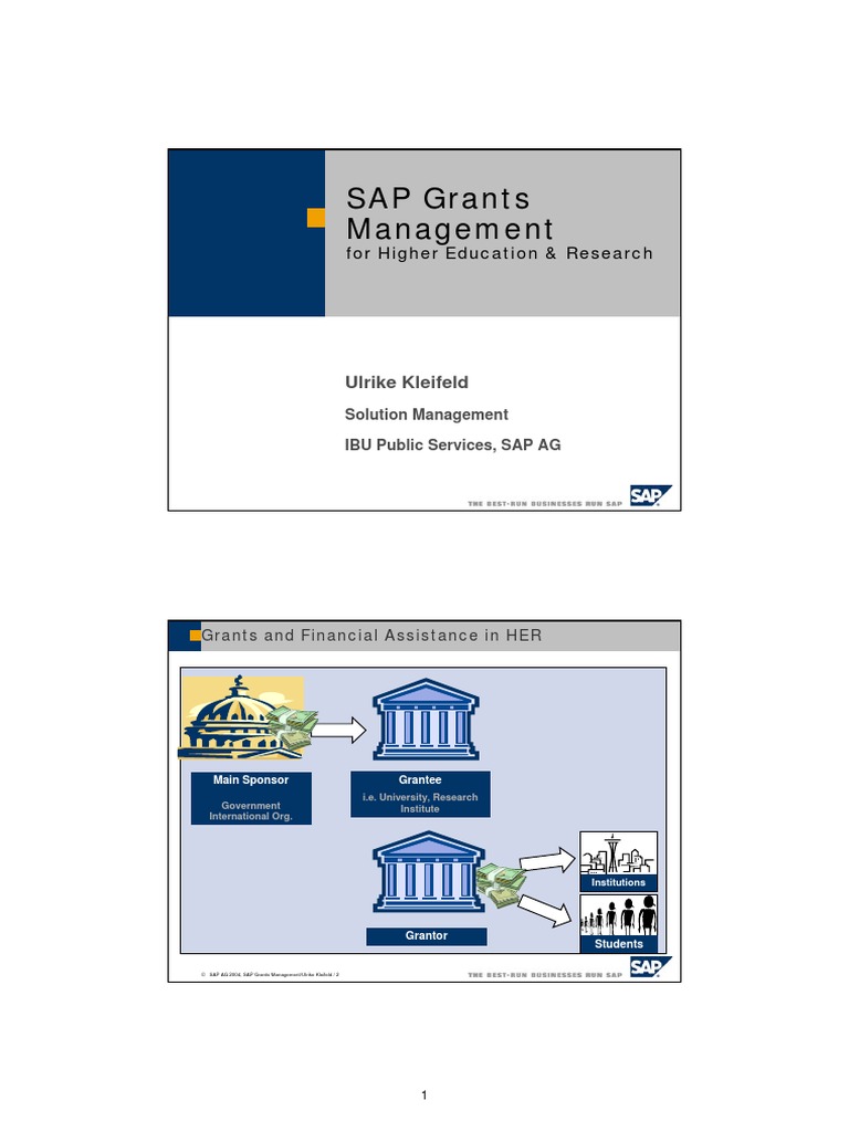 02 SAP Grants Management Overview | PDF | Career & Growth | Business