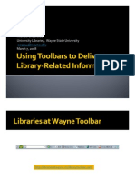 Using Toolbars To Deliver Library-Related Information