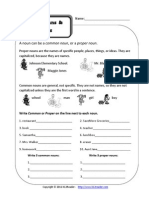 Common Nouns Worksheet