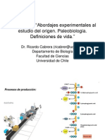 Sesion V:: "Abordajes Experimentales Al Estudio Del Origen. Paleobiologia. Definiciones de Vida."