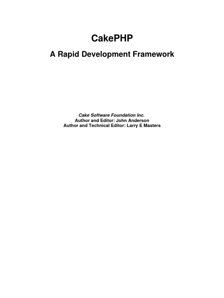 CakePhp Manual | PDF | Model–View–Controller | Php