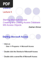 7235621 Lecture 5 Staring MS Access Access Objects