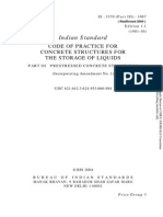 Indian Standard: Code of Practice For Concrete Structures For The Storage of Liquids