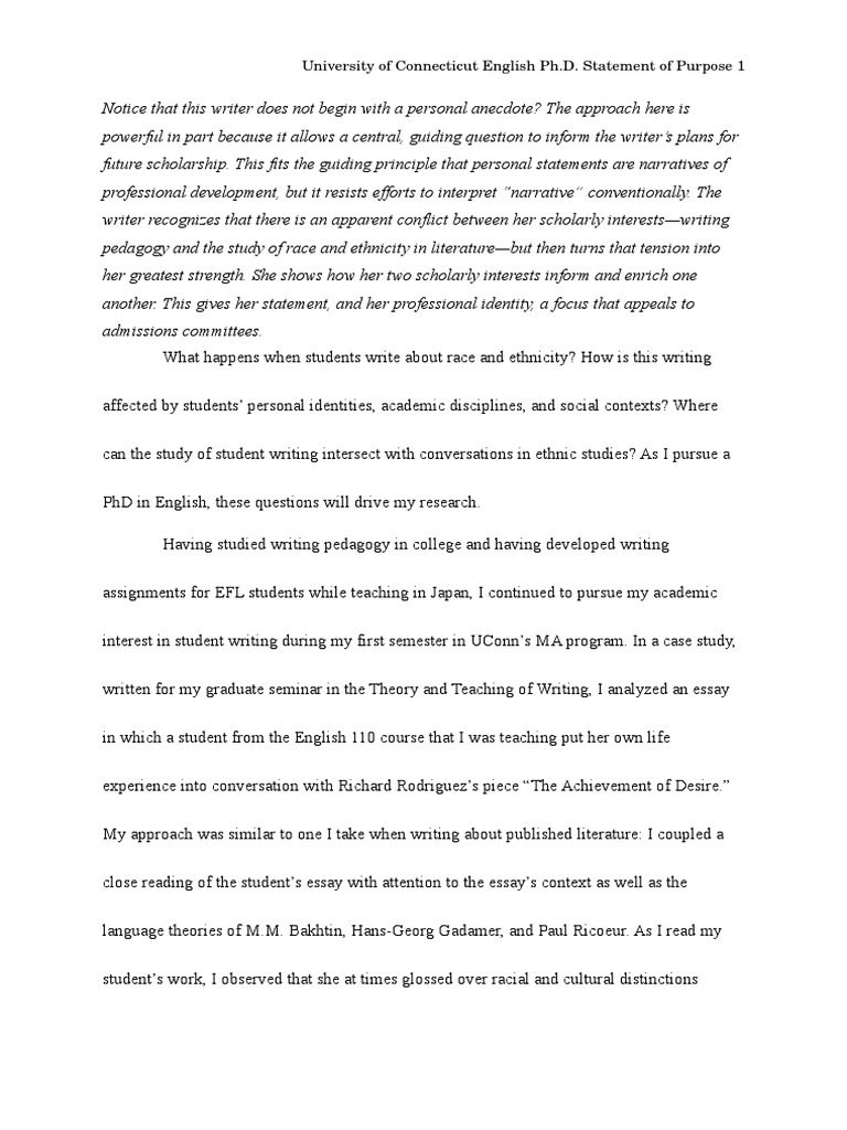 Personal statement english phd statement of purpose doctor of 
