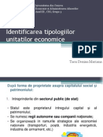 Identificarea tipologiilor unitatilor economice