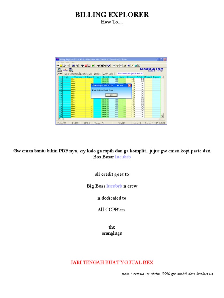 billing explorer jadul