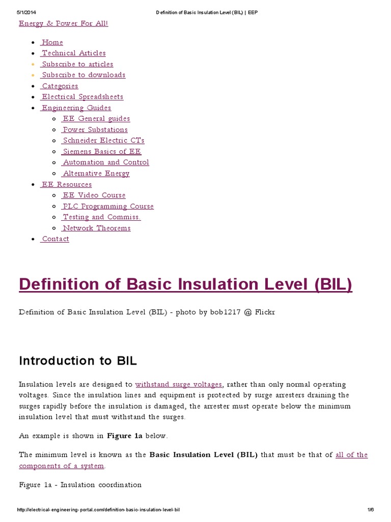 Definition of Basic Insulation Level (BIL) _ EEP Insulator